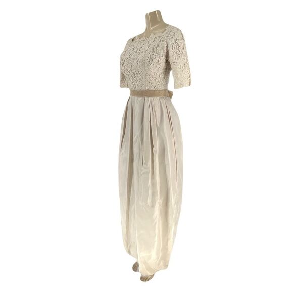 Dresses & Skirts - 1950’s Harry Keiser Cream & Ivory Maxi Formal Party Dress Size XS